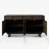 Panvyr Mid-Century 152cm Smoky Brown Wood Sideboard with Storage & Adjustable Shelves