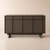 Panvyr Mid-Century 152cm Smoky Brown Wood Sideboard with Storage & Adjustable Shelves