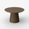 Modern 47"-79" Extendable Smoky Brown Wood Dining Table with Fluted Base, Seats 4-6