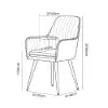 Modern Warm White Velvet Dining Chair with Cushioned Seat, 2 Pieces
