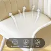 Modern Warm White Velvet Dining Chair with Cushioned Seat, 2 Pieces