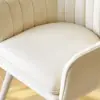 Modern Warm White Velvet Dining Chair with Cushioned Seat, 2 Pieces