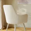 Modern Warm White Velvet Dining Chair with Cushioned Seat, 2 Pieces