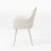 Modern Warm White Velvet Dining Chair with Cushioned Seat, 2 Pieces