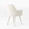 Modern Warm White Velvet Dining Chair with Cushioned Seat, 2 Pieces