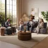 36" Chenille Slipper Accent Chair with Hidden Storage & Removable Backrest – AUD-H2887