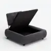 36" Chenille Slipper Accent Chair with Hidden Storage & Removable Backrest – AUD-H2887