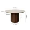 Dining Set 120 cm Round Faux Travertine Sintered Stone Dining Table with 4 Chairs
