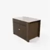 Mid-Century 51" Glossy Sintered Stone Top Kitchen Island with Storage, Smoked Brown