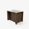 Mid-Century 51" Glossy Sintered Stone Top Kitchen Island with Storage, Smoked Brown