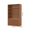 Aura 47” Ash Wood Fluted Walnut Bookcase With Sintered Stone Top