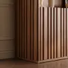 Aura 47” Ash Wood Fluted Walnut Bookcase With Sintered Stone Top