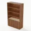 Aura 47” Ash Wood Fluted Walnut Bookcase With Sintered Stone Top