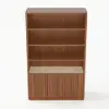Aura 47” Ash Wood Fluted Walnut Bookcase With Sintered Stone Top