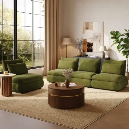 108" 4-Piece Chenille Modular Sectional Sofa with Hidden Storage – AUD-H2894
