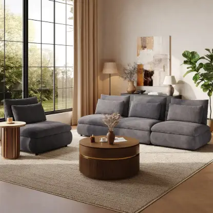 108" 4-Piece Chenille Modular Sectional Sofa with Hidden Storage – AUD-H2895