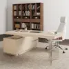 Modern 72" L-Shape Whitewash Standing Executive Desk with lifter Desktop Right Hand