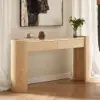 Picture of Japandi 60" Oval Sintered Stone Console Table With 2 Drawers – AUD-H2897