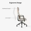 Ergonomic Grey Genuine Leather High Back Reclining Swivel Office Desk Chair