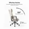 Ergonomic Grey Genuine Leather High Back Reclining Swivel Office Desk Chair