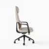 Ergonomic Grey Genuine Leather High Back Reclining Swivel Office Desk Chair