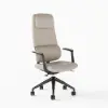 Ergonomic Grey Genuine Leather High Back Reclining Swivel Office Desk Chair