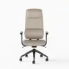 Ergonomic Grey Genuine Leather High Back Reclining Swivel Office Desk Chair