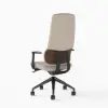 Ergonomic Grey Genuine Leather High Back Reclining Swivel Office Desk Chair
