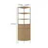 Modern 75" Natural Etagere Corner Bookshelf with Drawer and 2-Door Cabinet