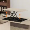 Modern 72" L-Shape Whitewash Standing Executive Desk with Lifter Desktop Left Hand