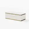 48" Ivory Saddle Leather Lift-Top Coffee Table with 2 Drawers