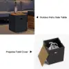 Tevara 100cm Propane Gas Fire Pit Table with Glass Propane Gas Tank Cover Table Set of 2 – AUD-H2904