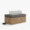 Tevara 100cm Propane Gas Fire Pit Table with Glass Propane Gas Tank Cover Table Set of 2 – AUD-H2904
