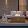 Picture of Tevara 100cm Propane Gas Fire Pit Table with Glass Propane Gas Tank Cover Table Set of 2 – AUD-H2905