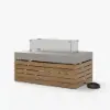 Picture of Tevara 100cm Propane Gas Fire Pit Table with Glass Propane Gas Tank Cover Table Set of 2 – AUD-H2905