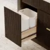 Mid-Century 72" Glossy Sintered Stone Kitchen Island with Storage, Smoky Brown