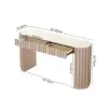 Aura 60" Ash Wood Fluted Whitewash Console Table With Sintered Stone Top
