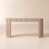 Aura 60" Ash Wood Fluted Whitewash Console Table With Sintered Stone Top