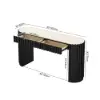 Aura 60" Ash Wood Fluted Black Console Table With Sintered Stone Top