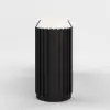 Aura 60" Ash Wood Fluted Black Console Table With Sintered Stone Top