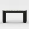 Aura 60" Ash Wood Fluted Black Console Table With Sintered Stone Top