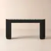Aura 60" Ash Wood Fluted Black Console Table With Sintered Stone Top