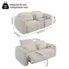 227 cm 2-Seater Chenille Zero Gravity Power Reclining Sofa with Pillows & USB Port