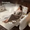 227 cm 2-Seater Chenille Zero Gravity Power Reclining Sofa with Pillows & USB Port