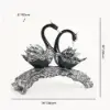 Swan Couple Resin Sculpture in Black & Silver for Home Table Decor