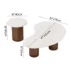 18"-47" Round Concrete Veneer Walnut Coffee Table Set