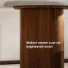 18"-47" Round Concrete Veneer Walnut Coffee Table Set