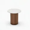 18"-47" Round Concrete Veneer Walnut Coffee Table Set
