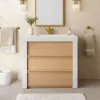 92cm Single Bathroom Vanity with Ceramic Sink, Sintered Stone Top