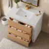 92cm Single Bathroom Vanity with Ceramic Sink, Sintered Stone Top